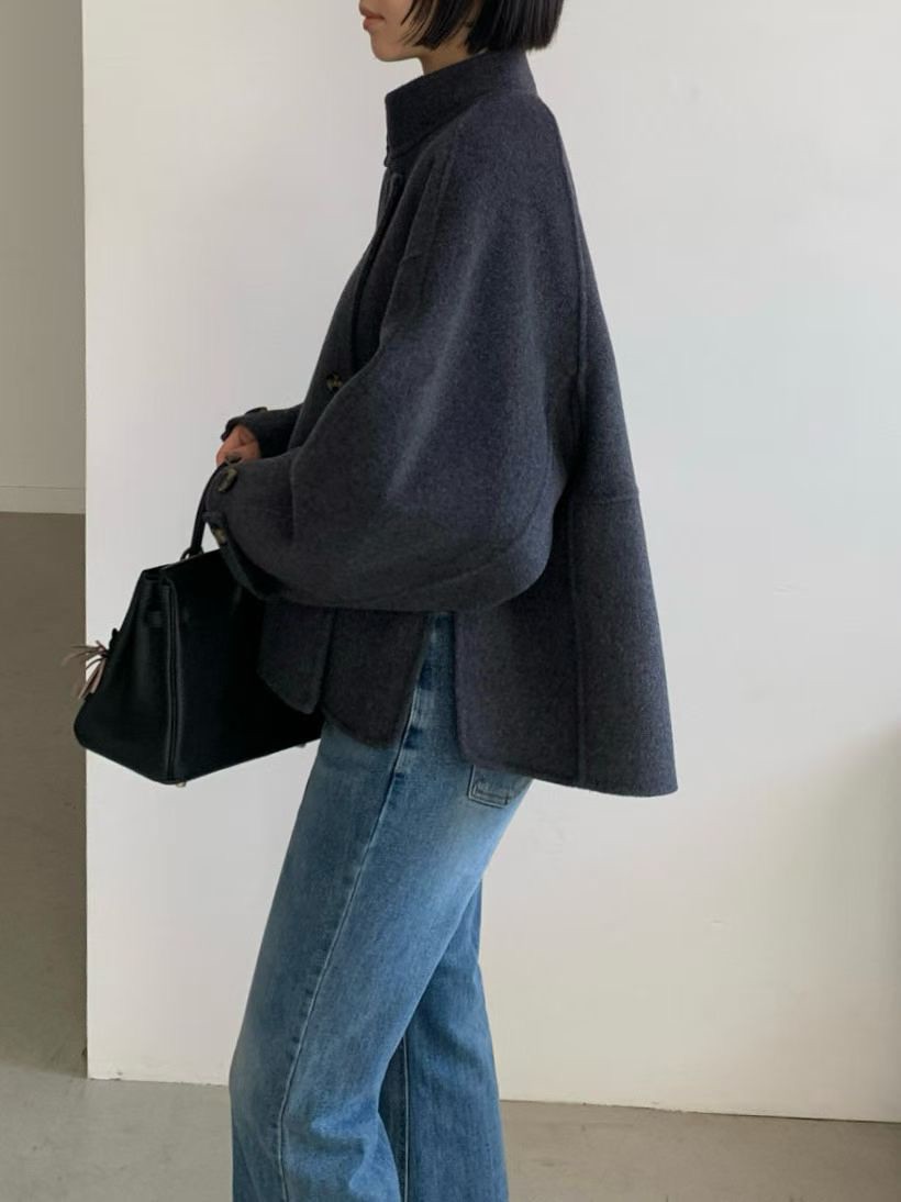 側開岔短版羊毛外套