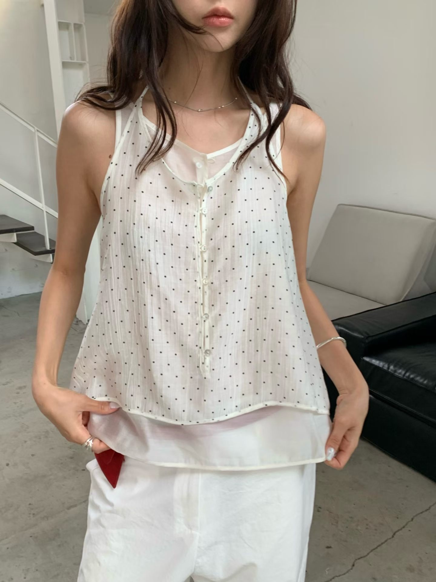 兩件式點點背心